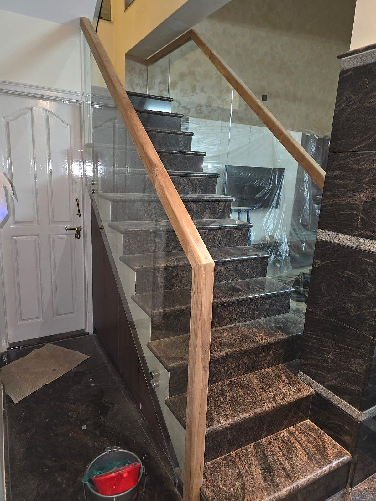 Wood top, 10 mm glass