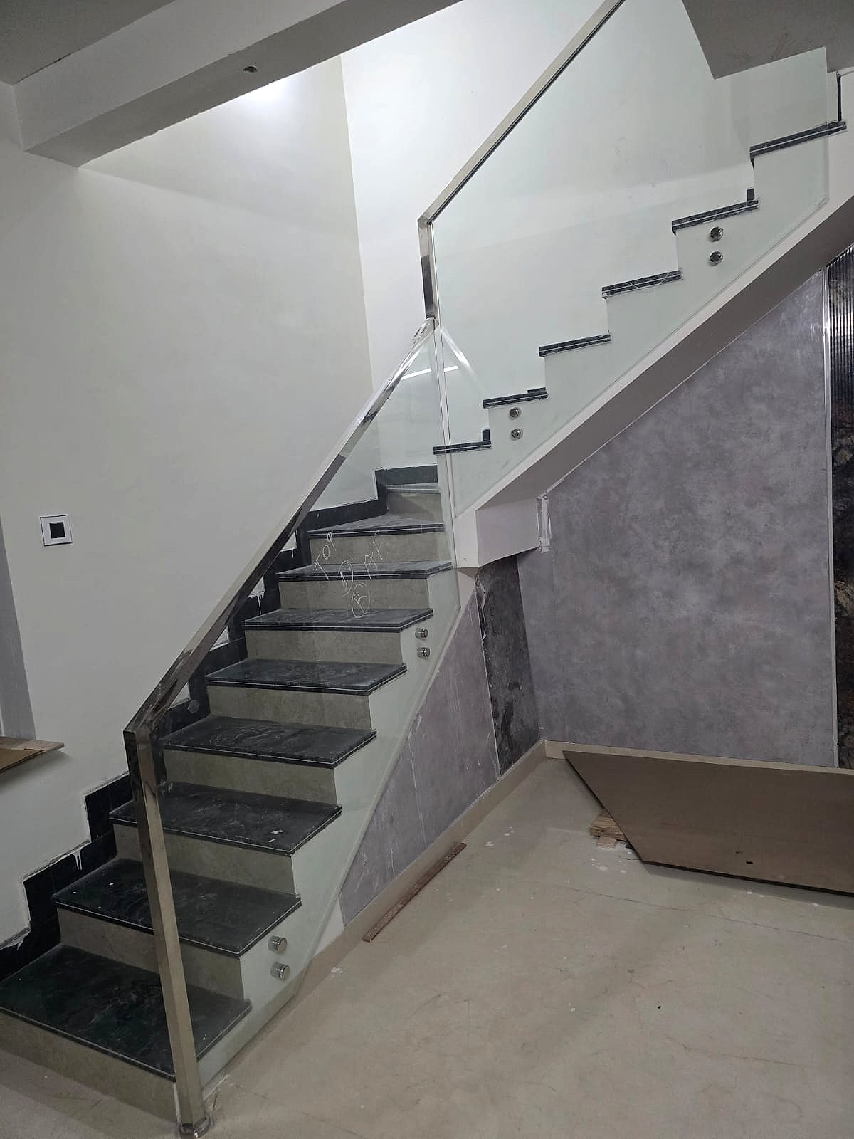 Stainless and glass stair