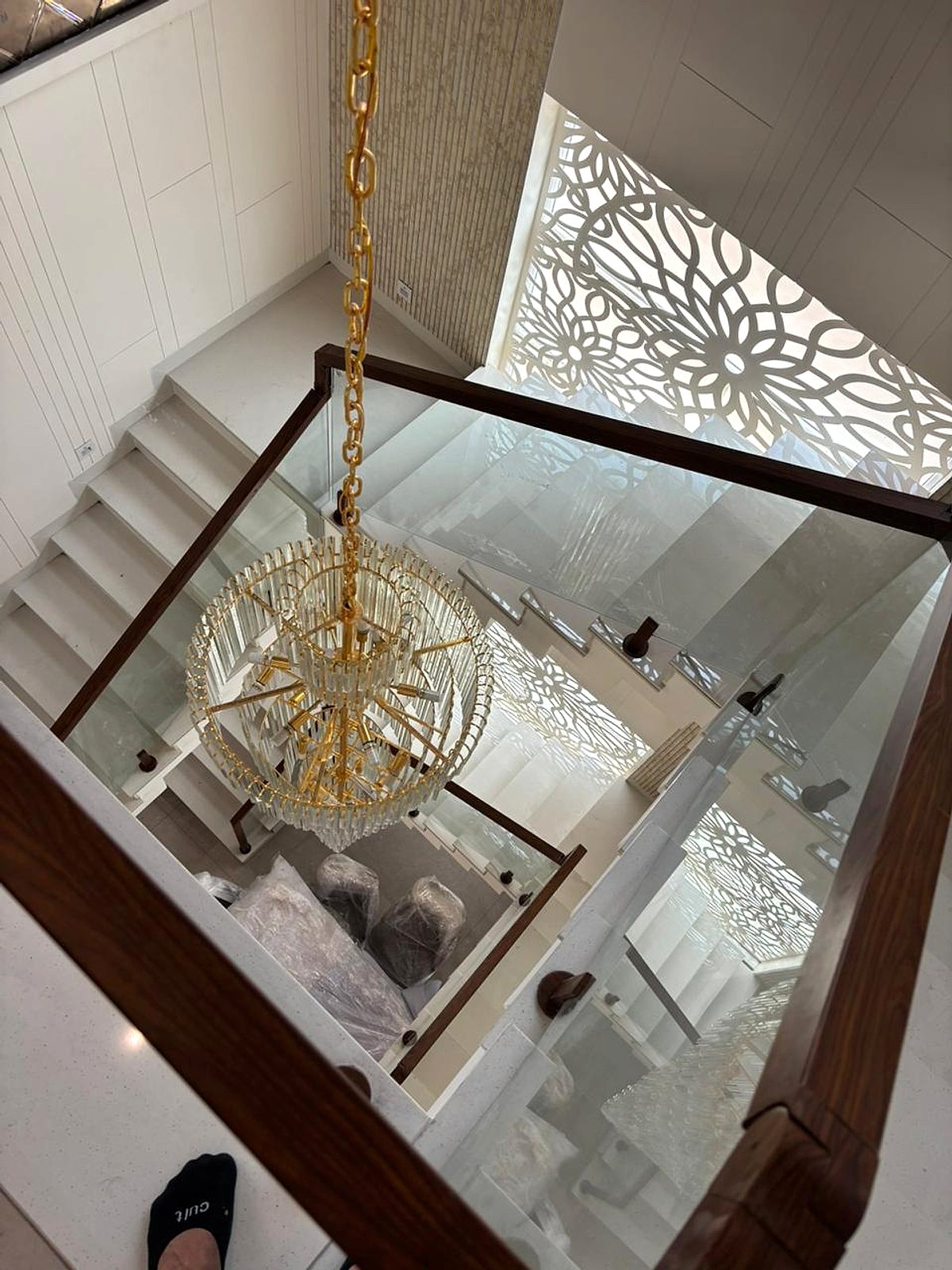 Patterned panel stair
