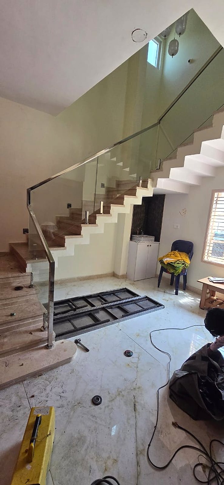 Marble glass stair